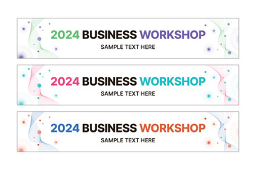 This is a set of modern style business banner design templates for schools, companies, lectures, workshops, events, and presentations.