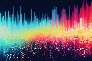 Colorful abstract backgorund with wavy shapes of sounds