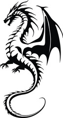 Dragon tribal tattoo, vector illustration, Dragon symbol.