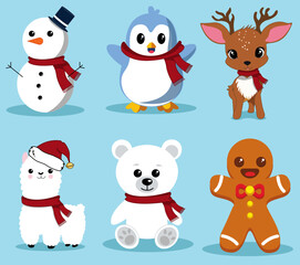 Fototapeta premium set of christmas animals