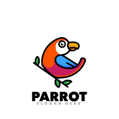 bird on branch parrot logo