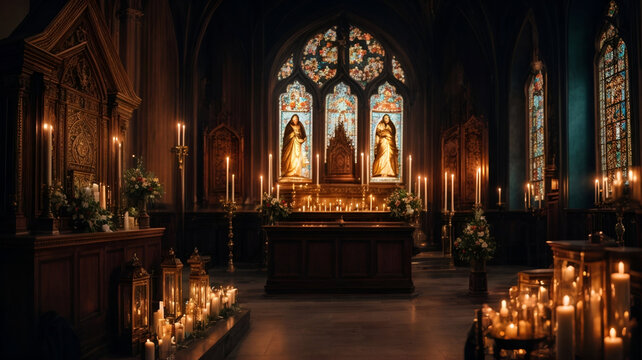 Gothic Serenity: Reflections in a House of Worship
