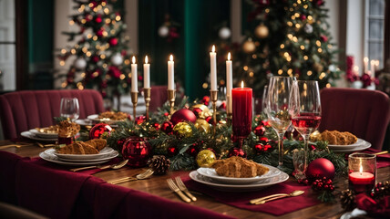 Yuletide Feast: A Christmas Table Setting