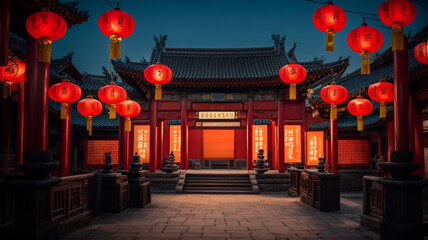 Red Lanterns of Tradition