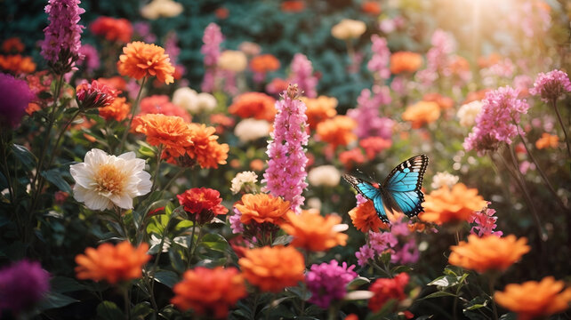 Blossom Ballet with a Blue Butterfly