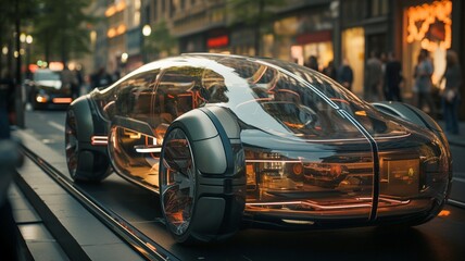 AI Autonomous Driving Inside Vehicles Image of a future