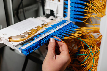 Digital Connectivity: Fiber Optic Cable and Network Server