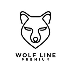 wolf line logo icon design illustration