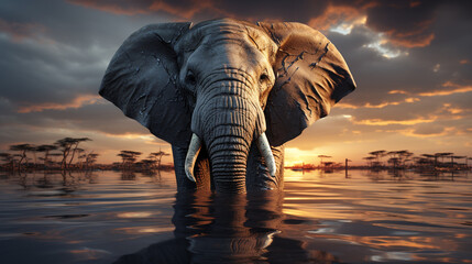 amazing elephant wallpaper - obrazy, fototapety, plakaty
