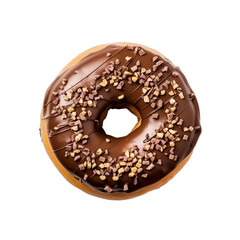 Top view donut isolated transparent, Generative AI