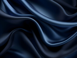Fototapeta premium Luxury navy blue cloth and fabric background, abstract dark blue clothing fabric background, ai generated photo