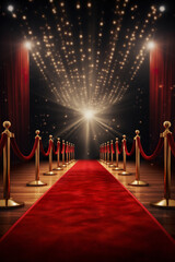 Red carpet and golden barrier