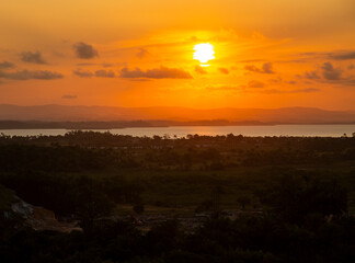 sunset over the lake bahia