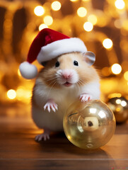 Cute Christmas hamster