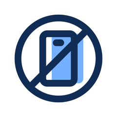 no phone filled line icon