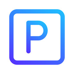 parking sign gradient icon