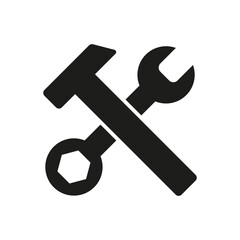 Hammer and wrench icon. Vector illustration. EPS 10.