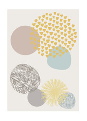 北欧風抽象画ポスターのベクターイラスト