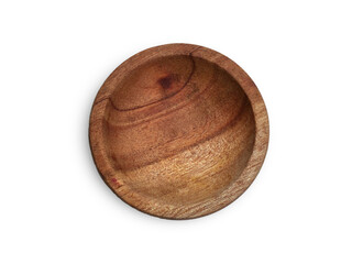 Wooden textured mortar bowl plate , cut out isolated