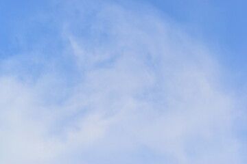 Obraz premium beautiful blue sky and white fluffy group of clouds with sunrise in the morning, natural background