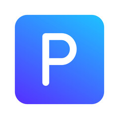 parking sign gradient fill icon