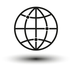 Globe icon. Globe symbol. Earth icon. Vector illustration. EPS 10.