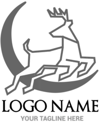 Gartenposter deer moon logo vector design   © sastra