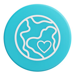 love earth 3d icon