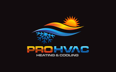 Illustration graphic vector of plumbing, heating, and cooling service company logo design template.