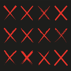 Red wrong mark. Vector illustration. EPS 10.