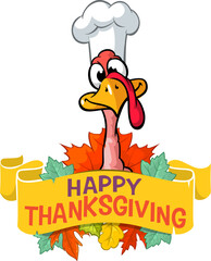 Cartoon happy cute thanksgiving turkey bird. Vector illustration isolated. Design for Thanksgiving Day