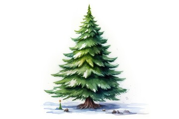 Christmas Tree, white background , drawing 
