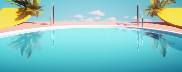 Fototapeta na wymiar Swimming pool. Summer vacation concept. 3d rendering, Generative AI 