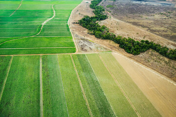 Aerial view of agriculture fields near Sydney Airport, Australia, Dec 2019