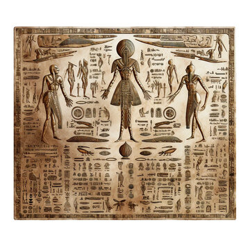 Alien Hieroglyphics, transparent background, isolated image, generative AI