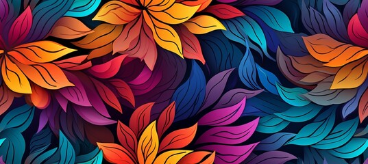 Colorful flowers background. Generative AI technology.	
