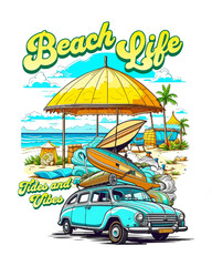 Summer - Beach Life Vector Art, Illustration and Graphic
