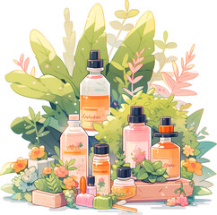 set of cosmetic products