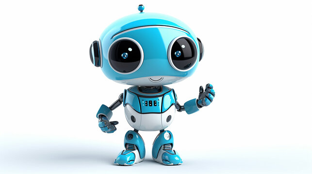 character background with cute robot with emotions in cute funny with cartoon kawaii style