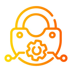 padlock Line Gradient Icon