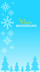 winter background that you can use for your projects. It features a blue gradient sky with white snowflakes