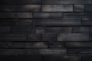 木材の茶色や黒色の壁の板パネルのテクスチャの背景画像。　Wood brown or black wall plank panel texture background image、Generative AI	