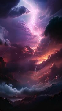 A maroon storm, raging with fury and causing chaos with its violent winds and flashes of crimson lightning.