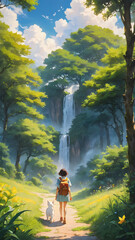 parent and child on the mountain