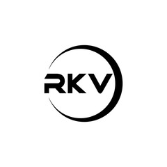 RKV letter logo design with white background in illustrator, cube logo, vector logo, modern alphabet font overlap style. calligraphy designs for logo, Poster, Invitation, etc.