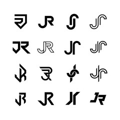 JR letter monogram logo icon design