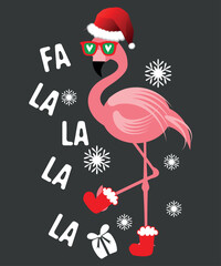 Fa La La La Mingo Flamingo Lover Matching Funny Christmas Gift T-Shirt design vector,christmas, la, women, kids, men, fa, mingo, flamingo, xmas, girls, t-shirt, pajamas