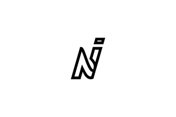 Letter NI Logo Design Vector 