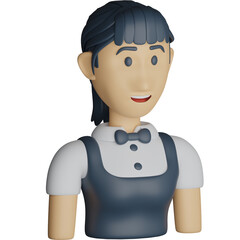 Waitress Avatar 3d Icon