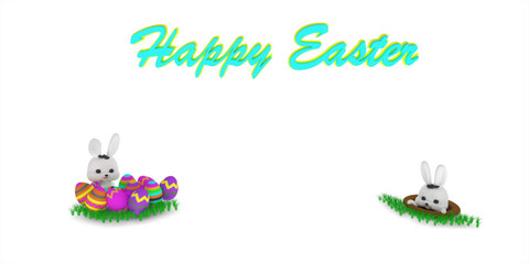 VECTOR EASTER EGG BUNNY ILLUSTRATION